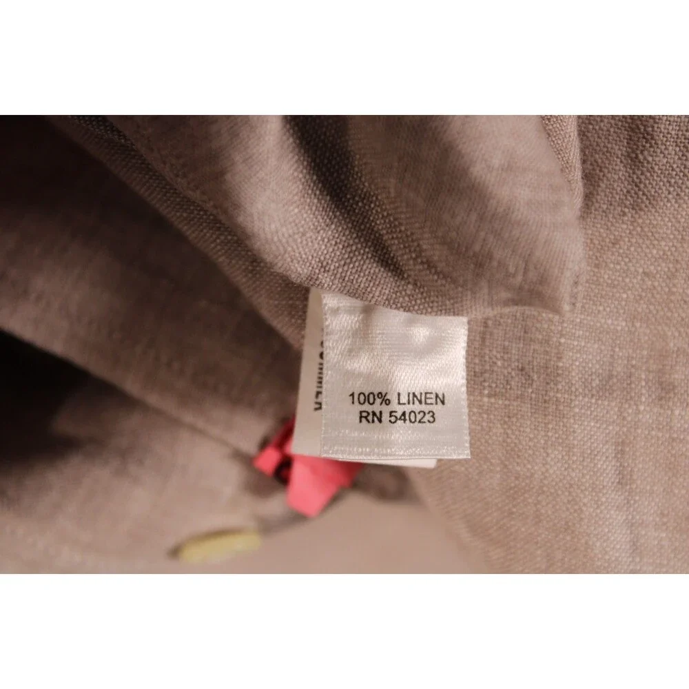 Banana Republic Classic Fit Men's Medium 100% Linen Beige LS Shirt 15 - 15 1/2